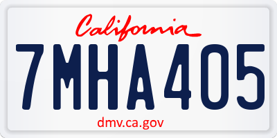 CA license plate 7MHA405