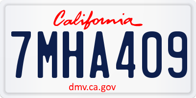 CA license plate 7MHA409