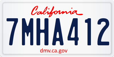 CA license plate 7MHA412
