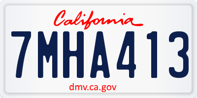 CA license plate 7MHA413
