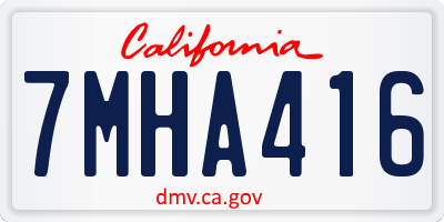 CA license plate 7MHA416