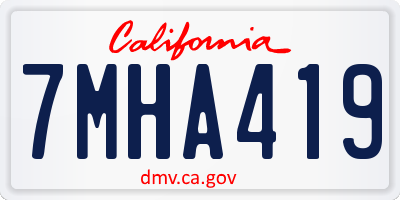 CA license plate 7MHA419