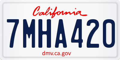 CA license plate 7MHA420