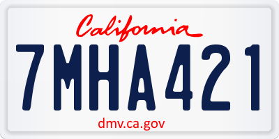 CA license plate 7MHA421