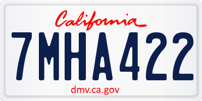 CA license plate 7MHA422