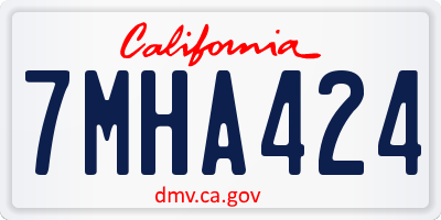 CA license plate 7MHA424