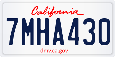 CA license plate 7MHA430