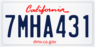 CA license plate 7MHA431