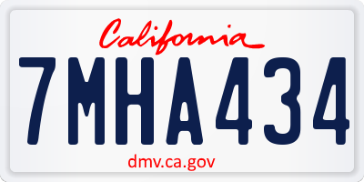 CA license plate 7MHA434