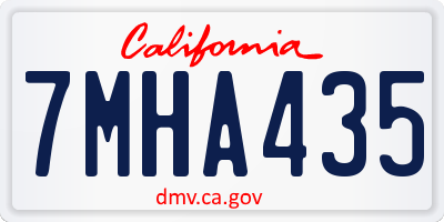 CA license plate 7MHA435