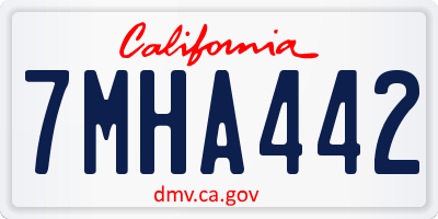 CA license plate 7MHA442