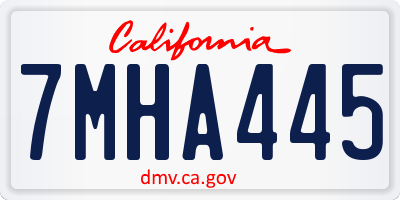 CA license plate 7MHA445