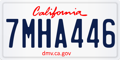 CA license plate 7MHA446