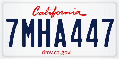 CA license plate 7MHA447