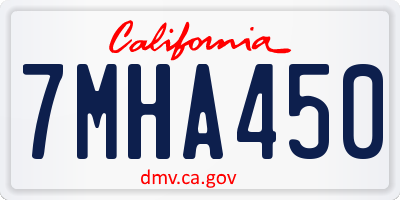 CA license plate 7MHA450