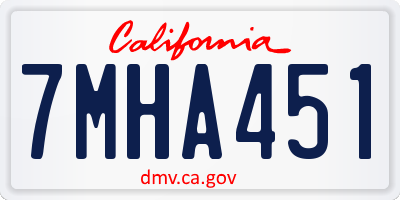 CA license plate 7MHA451