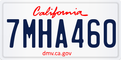 CA license plate 7MHA460