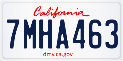 CA license plate 7MHA463