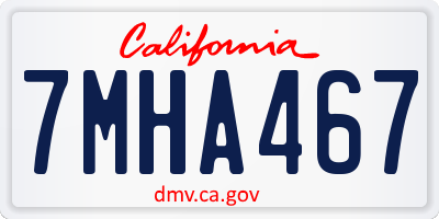 CA license plate 7MHA467