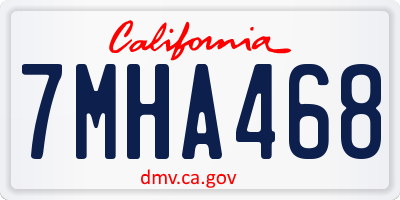 CA license plate 7MHA468