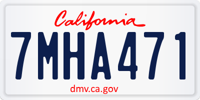 CA license plate 7MHA471