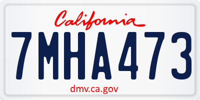 CA license plate 7MHA473