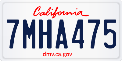 CA license plate 7MHA475