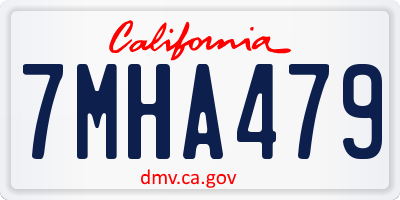 CA license plate 7MHA479