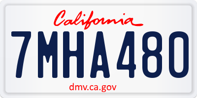 CA license plate 7MHA480