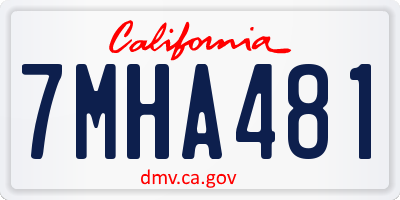 CA license plate 7MHA481