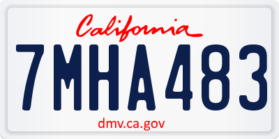 CA license plate 7MHA483