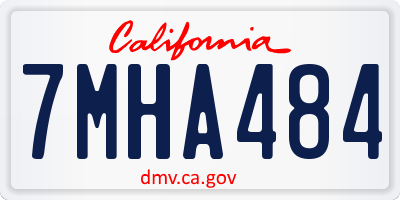 CA license plate 7MHA484