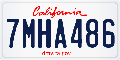 CA license plate 7MHA486