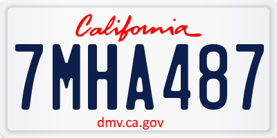CA license plate 7MHA487