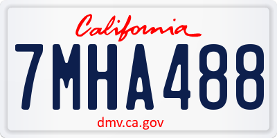 CA license plate 7MHA488