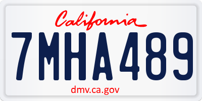 CA license plate 7MHA489