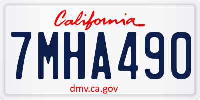 CA license plate 7MHA490