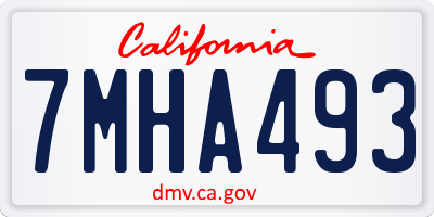 CA license plate 7MHA493