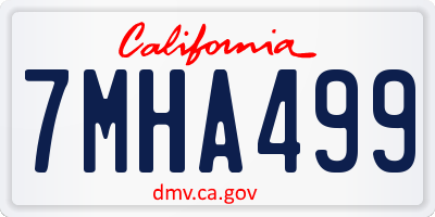 CA license plate 7MHA499