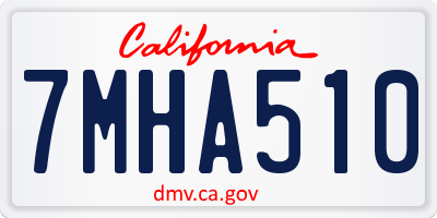 CA license plate 7MHA510
