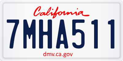 CA license plate 7MHA511