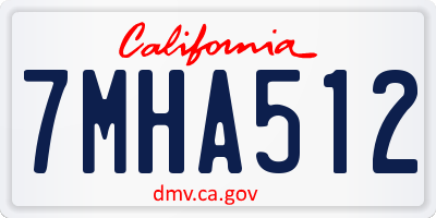 CA license plate 7MHA512