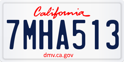 CA license plate 7MHA513