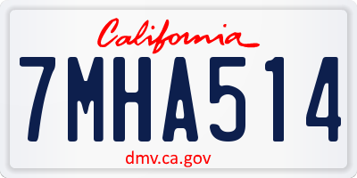 CA license plate 7MHA514