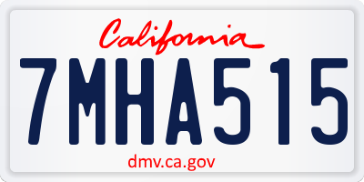 CA license plate 7MHA515