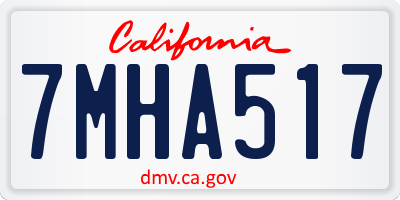 CA license plate 7MHA517