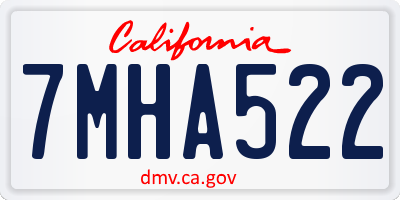 CA license plate 7MHA522