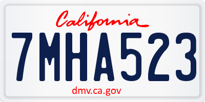 CA license plate 7MHA523