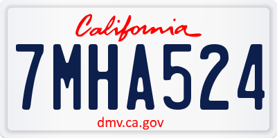 CA license plate 7MHA524