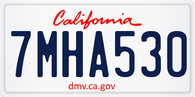 CA license plate 7MHA530